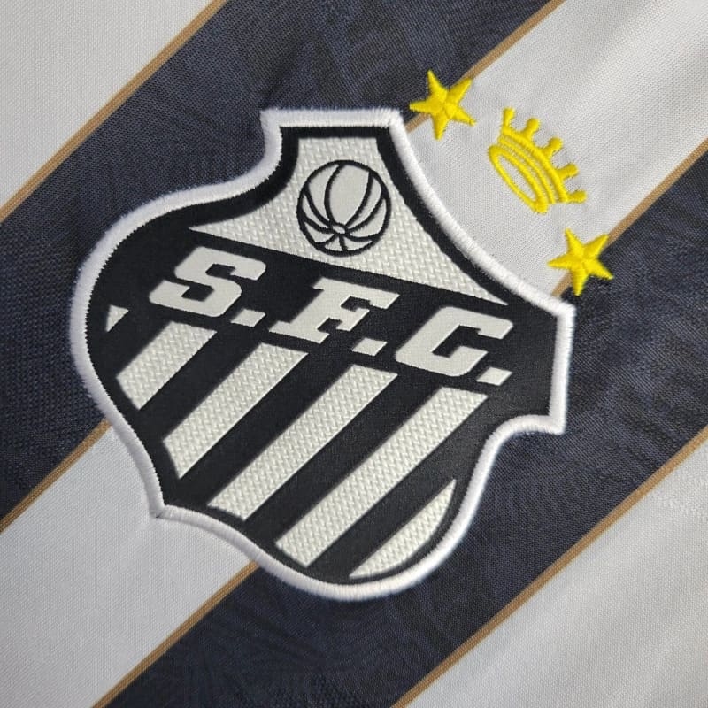 Camisa do Santos I 24/25 preta e branca