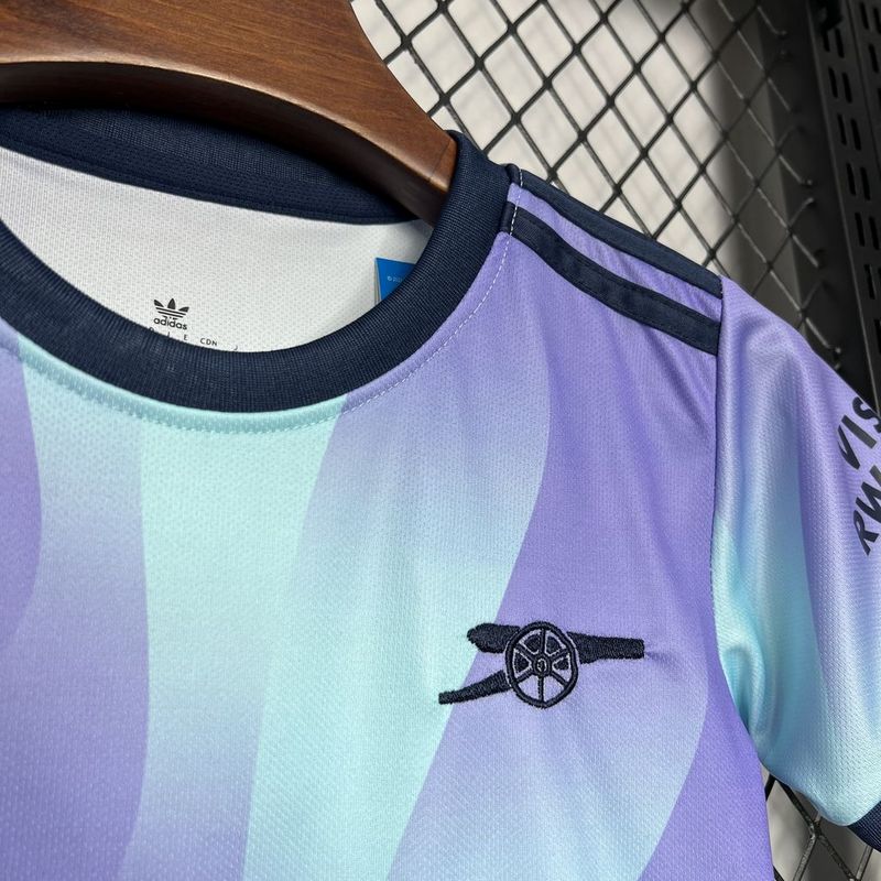 Conjunto Infantil Arsenal Third 24/25 - Roxa