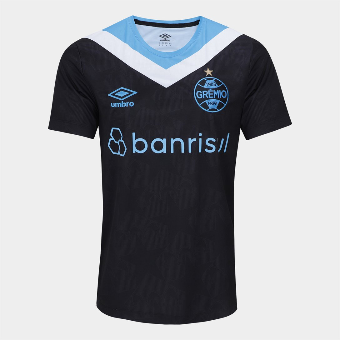 Camisa Grêmio III 24/25 Torcedor Umbro Masculina - Preto+Branco