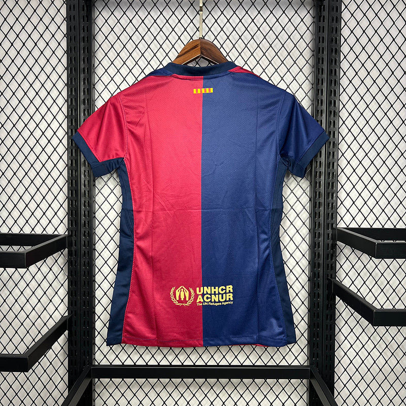 Camisa Barcelona Casa l Feminino 24/25 Azul e Vermelho
