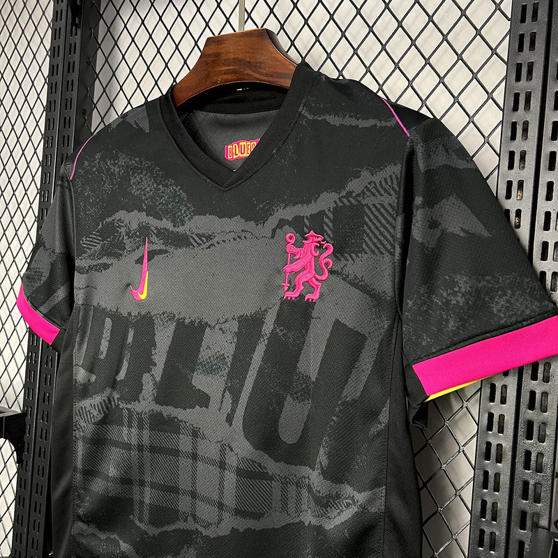 Camisa Chelsea III 24/25 - Preta com rosa