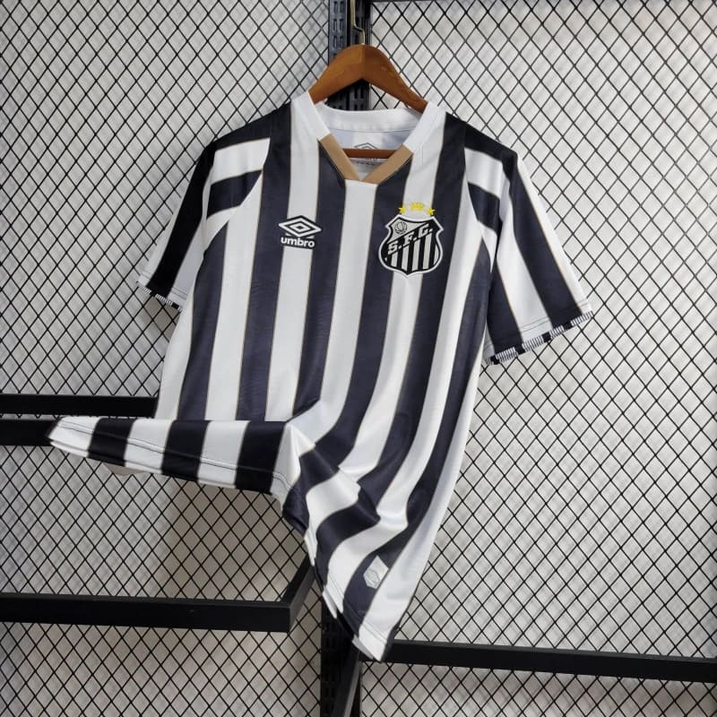 Camisa do Santos I 24/25 preta e branca