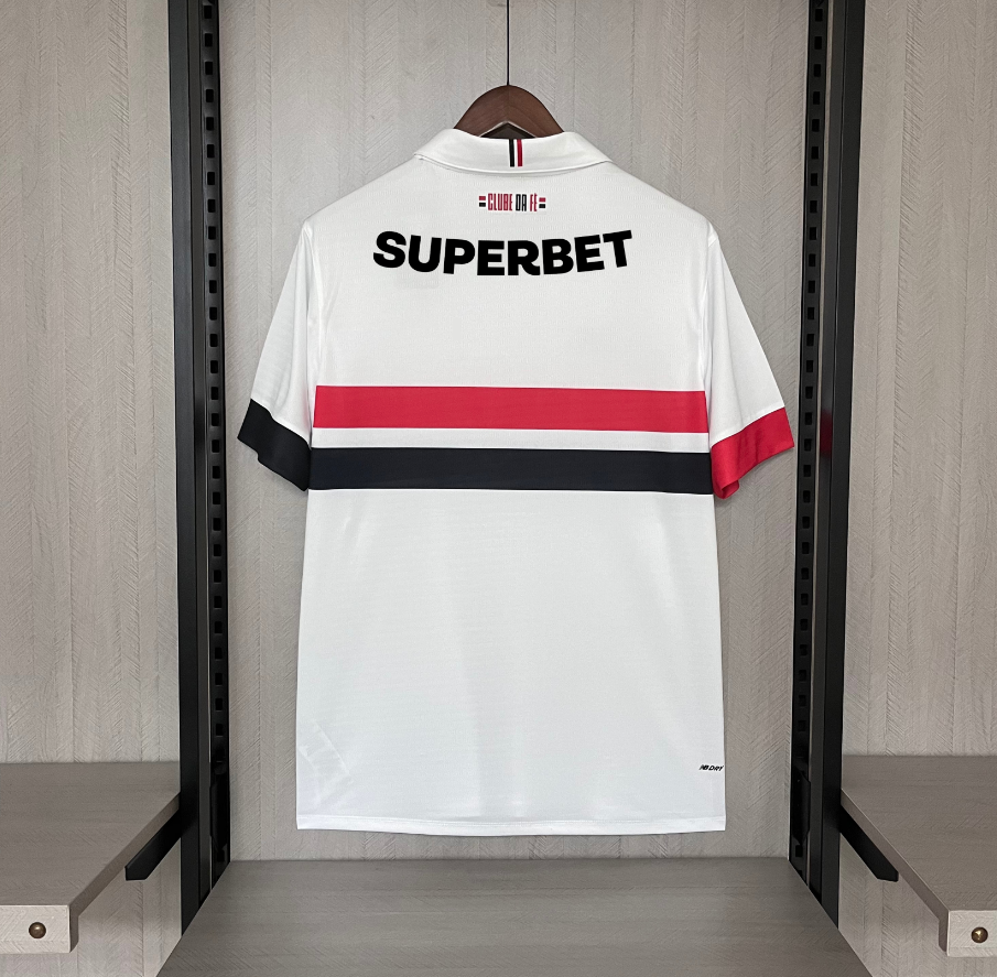 Camisa São Paulo I 24/25 New balance - Branco (Com todos patrocinadores)