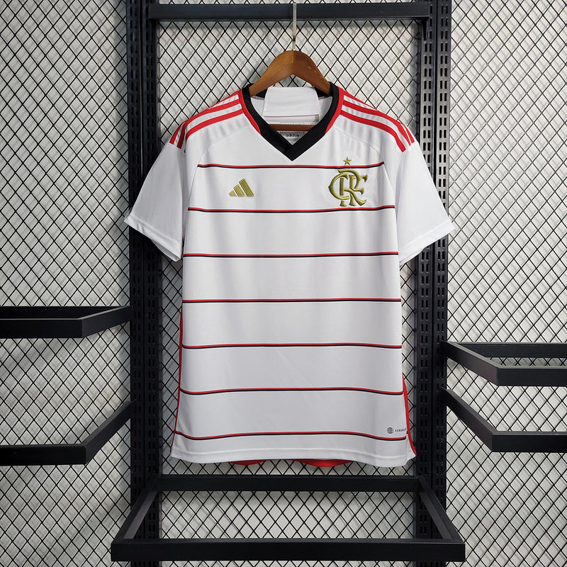 Camisa Flamengo II 23/24 s/n° Torcedor Adidas Masculina - Branca com detalhes em Dourado