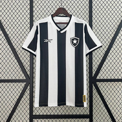 Camisa Reebok Botafogo 24/25 Casa - Preta e Branca (patrocinadores)