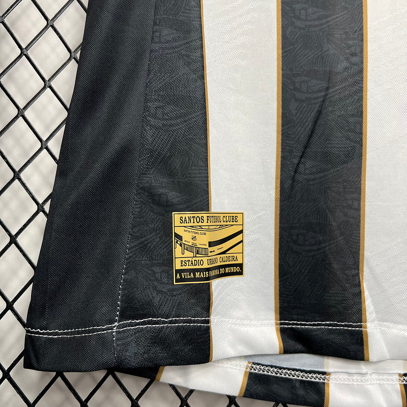 Camisa do Santos I Feminina 24/25 preta e branca