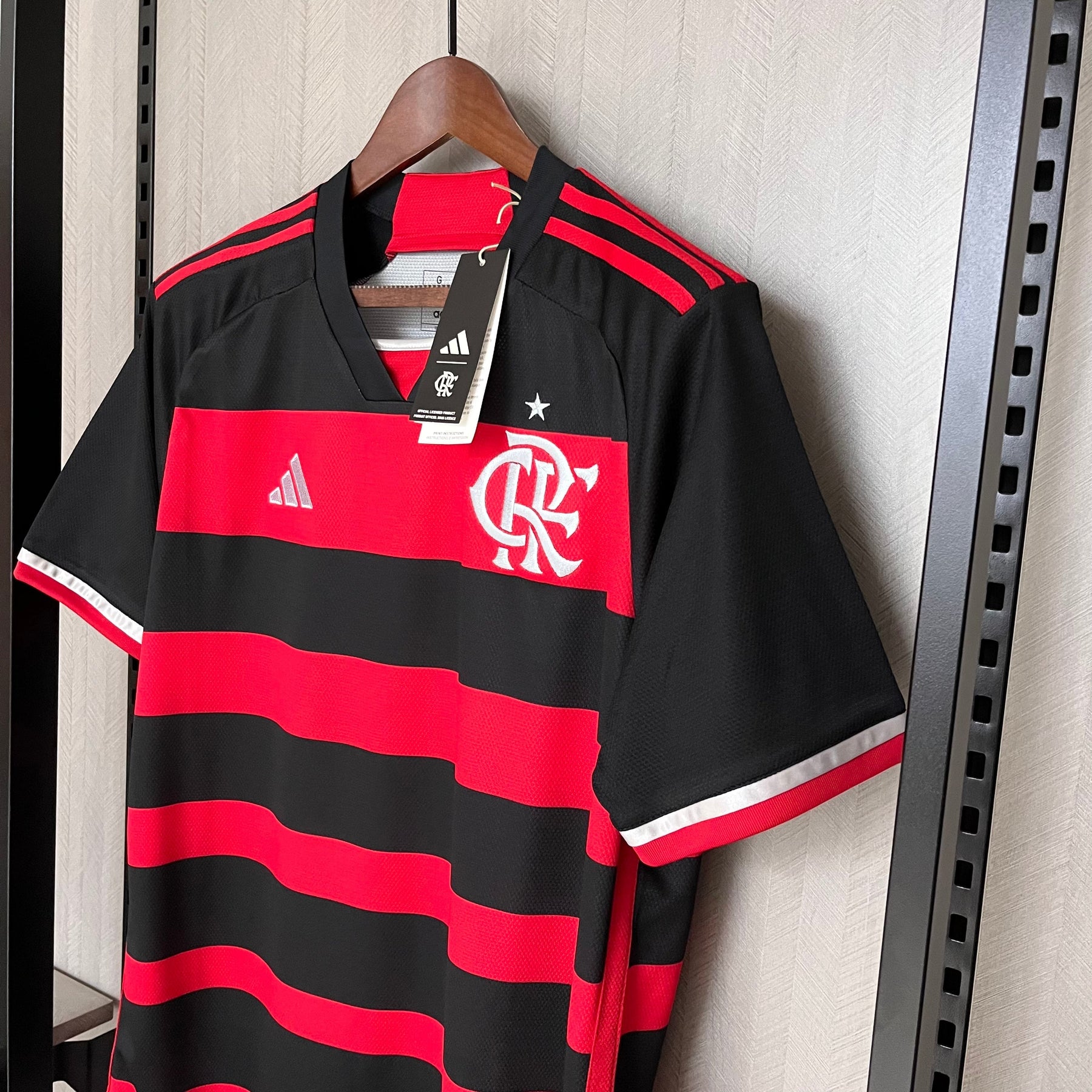 Camisa Flamengo I 24/25 s/n° Torcedor Adidas Masculina - Vermelho+Preto