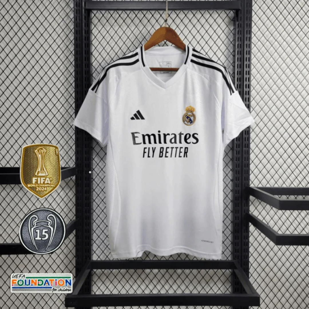Camisa l Real Madrid 24/25 Adidas C/ Todos patchs UCL 15