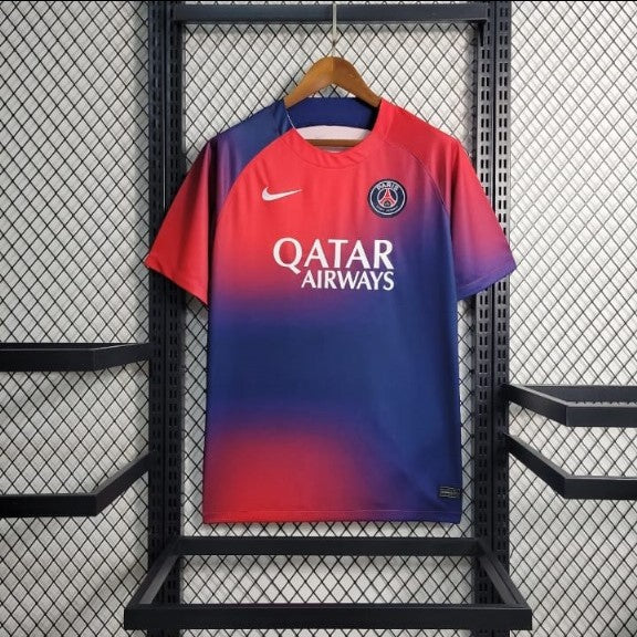 Camisa do PSG Treino 24/25 Azul e Vermelha