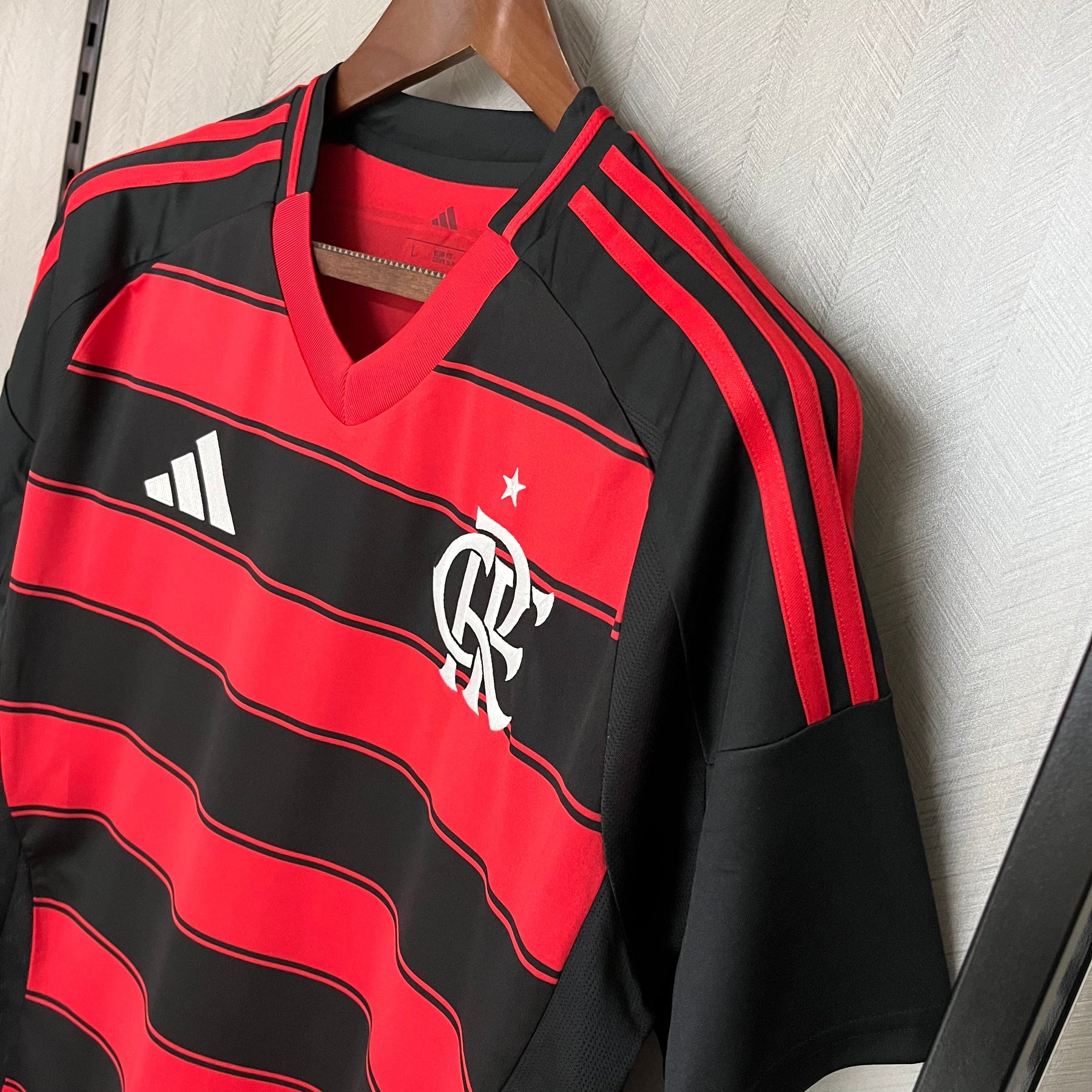 Camisa Flamengo I 2025 s/n° Torcedor Adidas Masculina - Vermelho+Preto