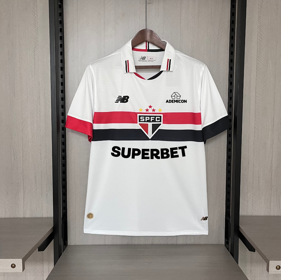 Camisa São Paulo I 24/25 New balance - Branco (Com todos patrocinadores)