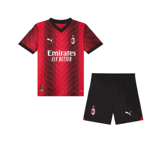 Conjunto Infantil Milan Home 23/24 - Vermelho e Preto