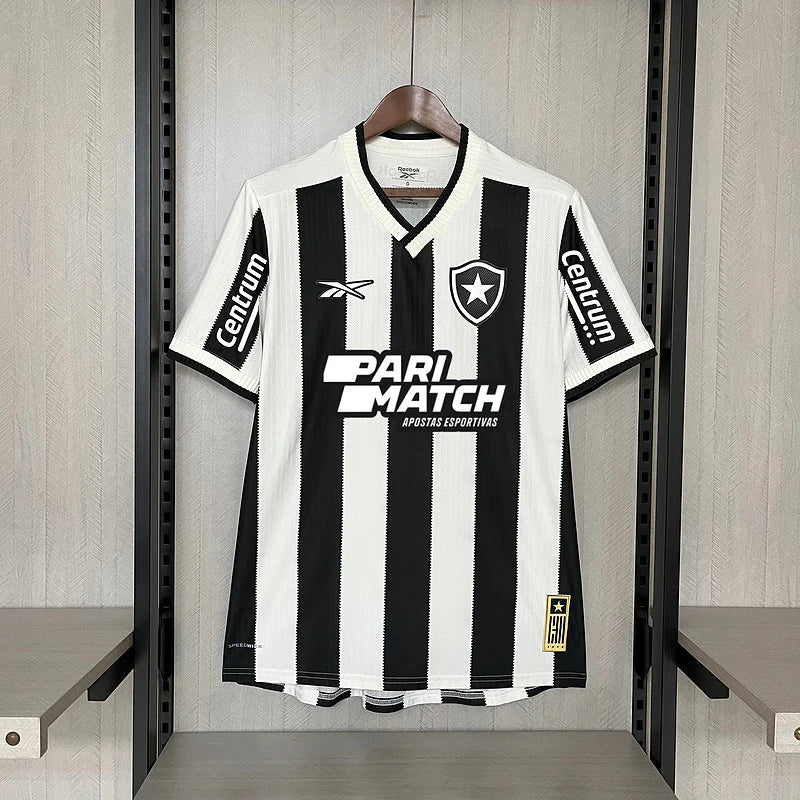 Camisa Reebok Botafogo 24/25 Casa - Preta e Branca (patrocinadores)