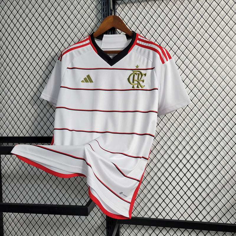 Camisa Flamengo II 23/24 s/n° Torcedor Adidas Masculina - Branca com detalhes em Dourado