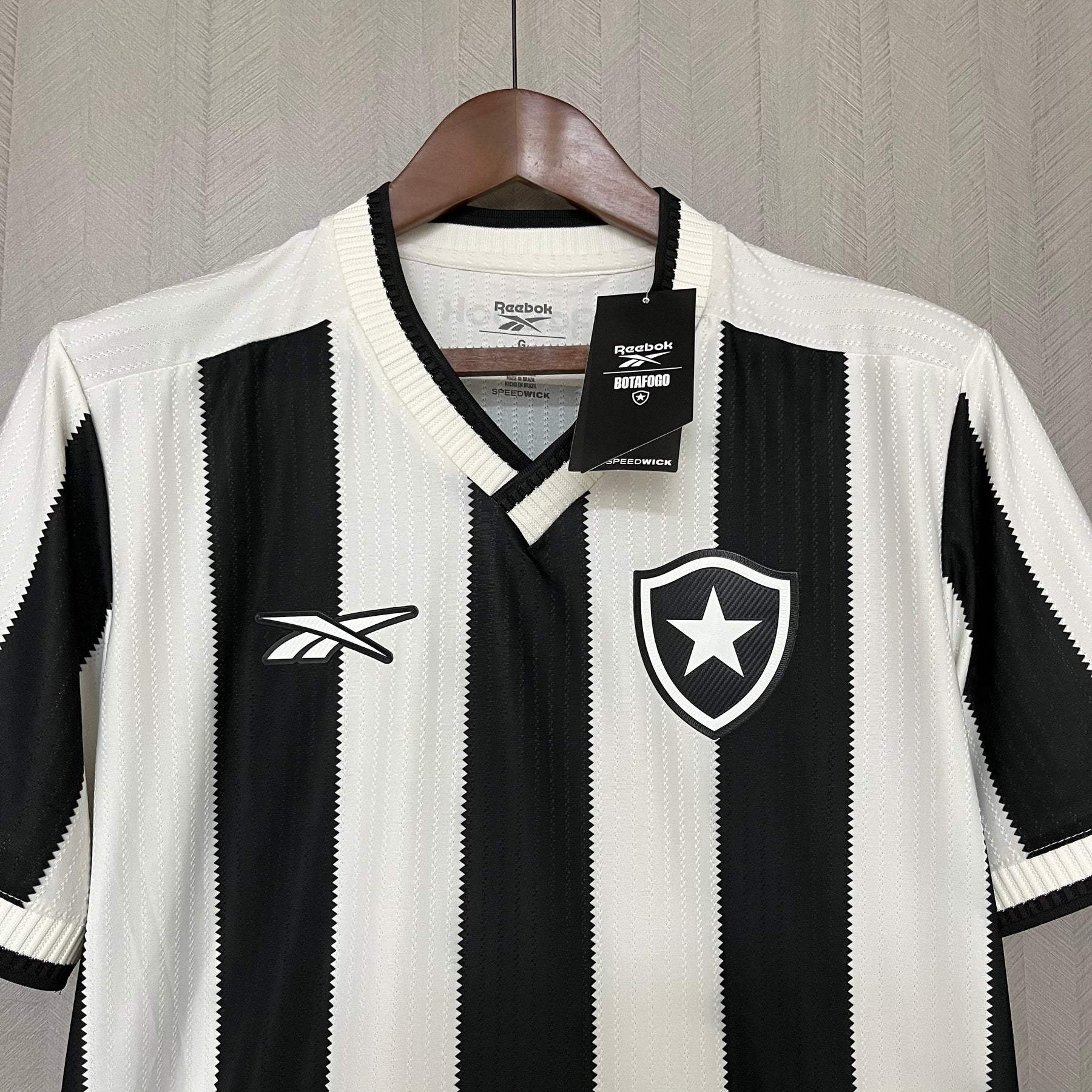 Camisa Reebok Botafogo 24/25 Casa - Preta e Branca (Patch)