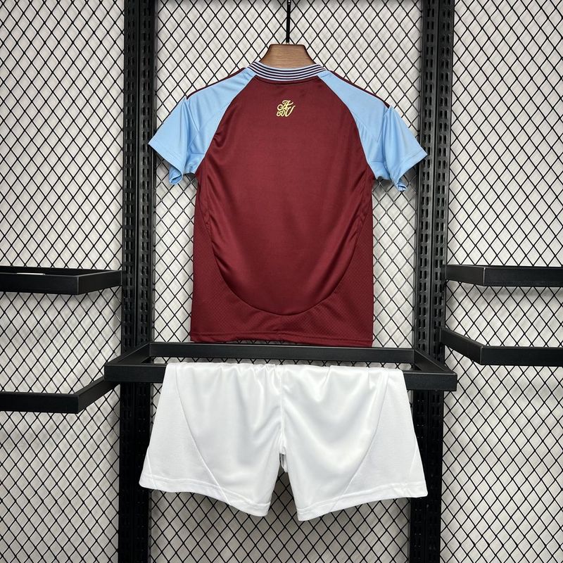 Conjunto Infantil Aston Villa Home 24/25 - Vinho