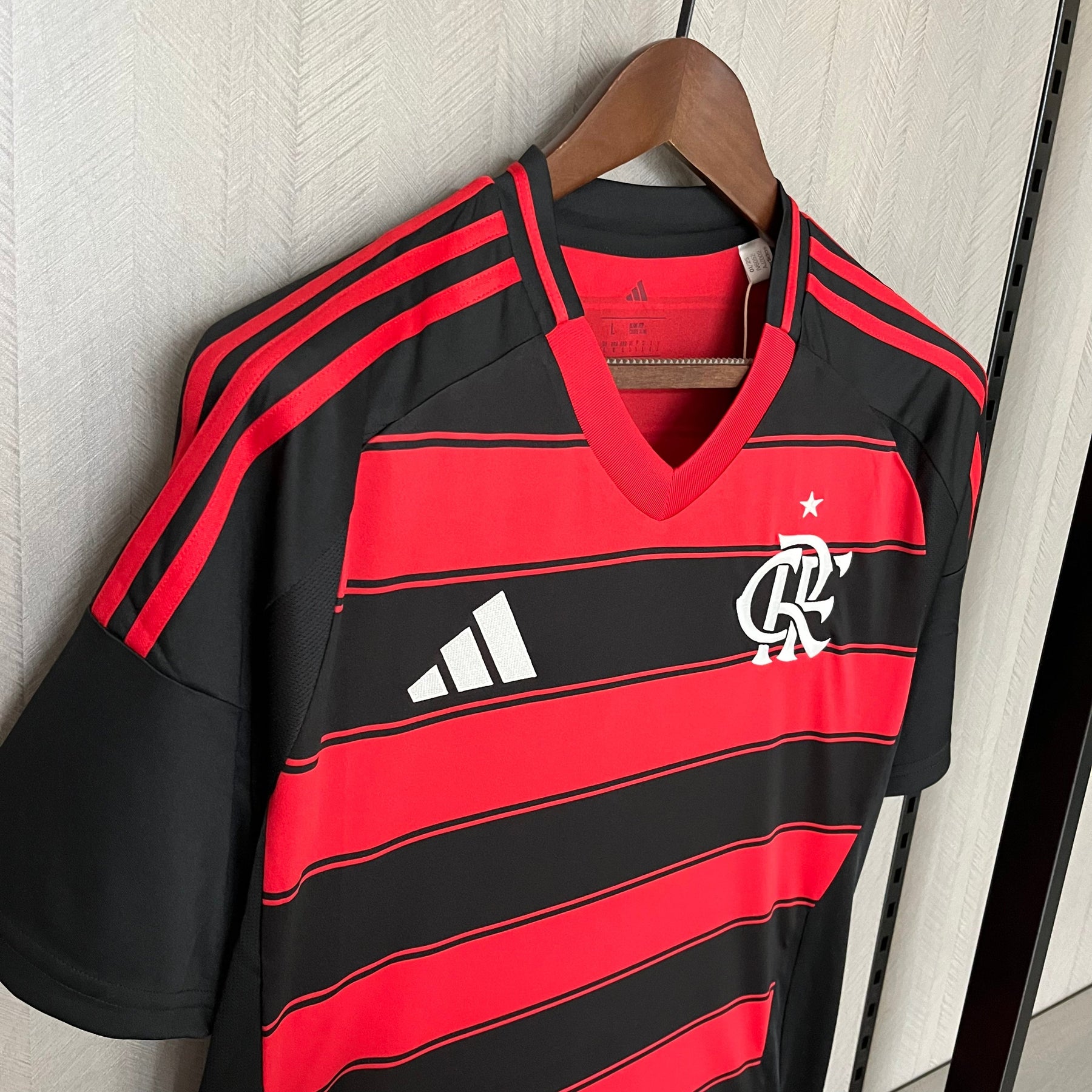 Camisa Flamengo I 2025 s/n° Torcedor Adidas Masculina - Vermelho+Preto