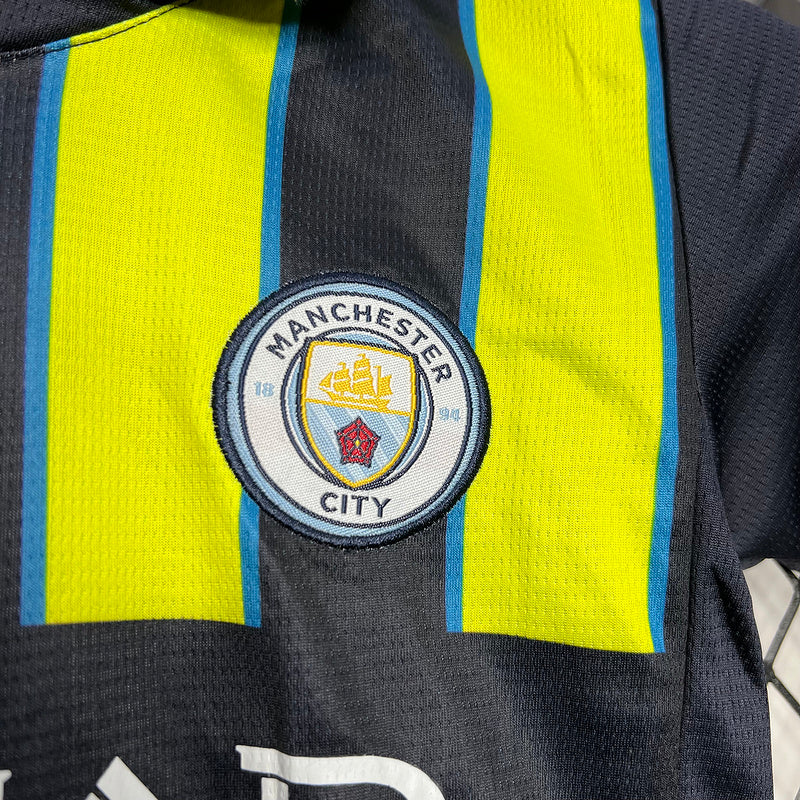 Kit Infantil Manchester City 24/25 - Preto e Verde