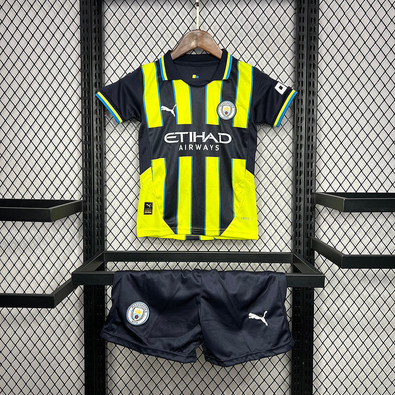Kit Infantil Manchester City 24/25 - Preto e Verde