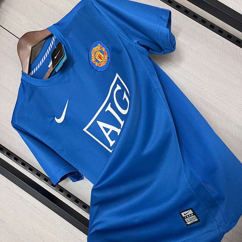 Camisa Retrô Manchester United Nike 2007/08 Masculino Azul