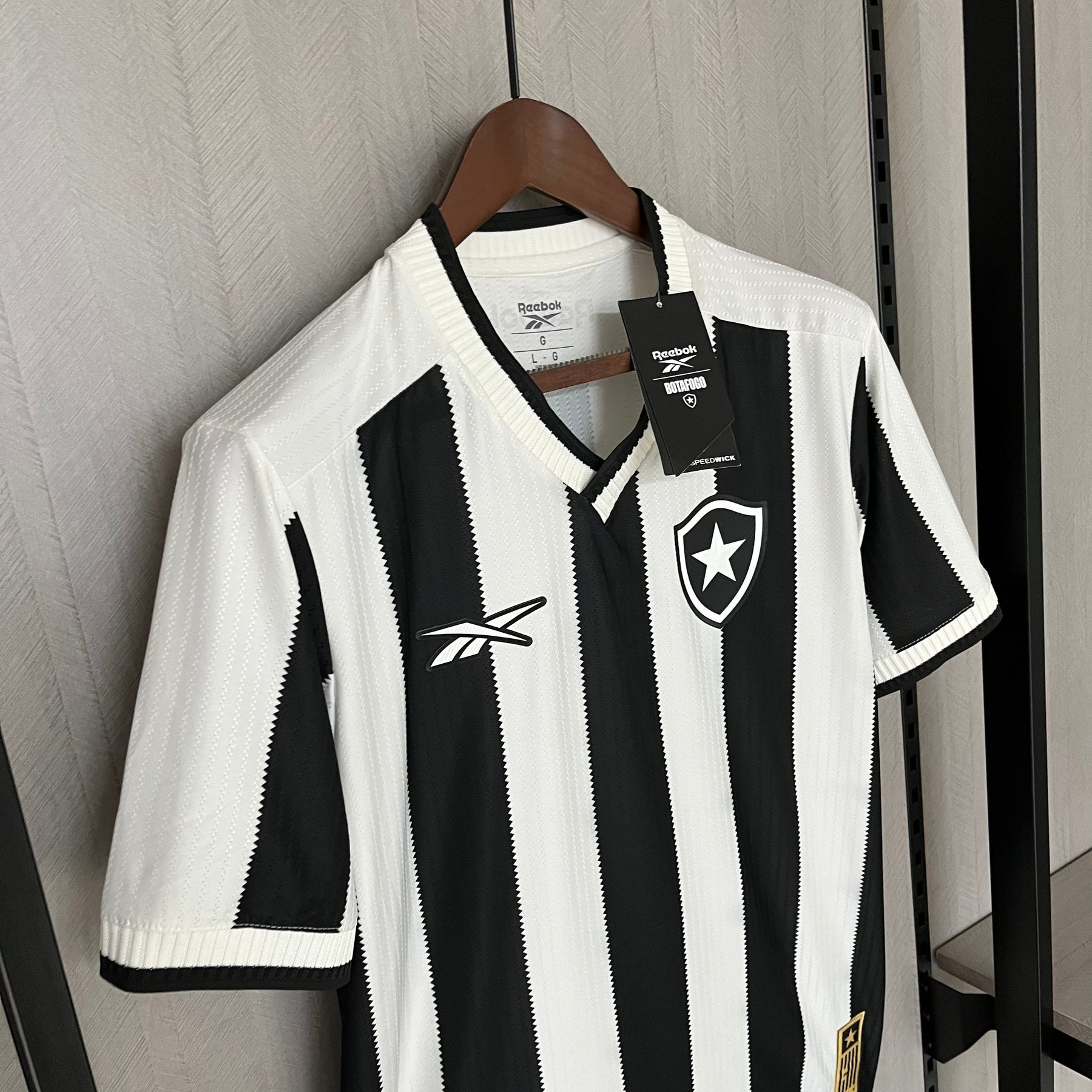 Camisa Reebok Botafogo 24/25 Casa - Preta e Branca  (Patch)