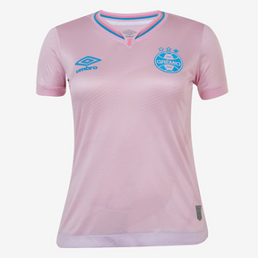 Camisa Grêmio Outubro Rosa 24/25 s/n° Torcedor Umbro Feminina - Rosa+Azul