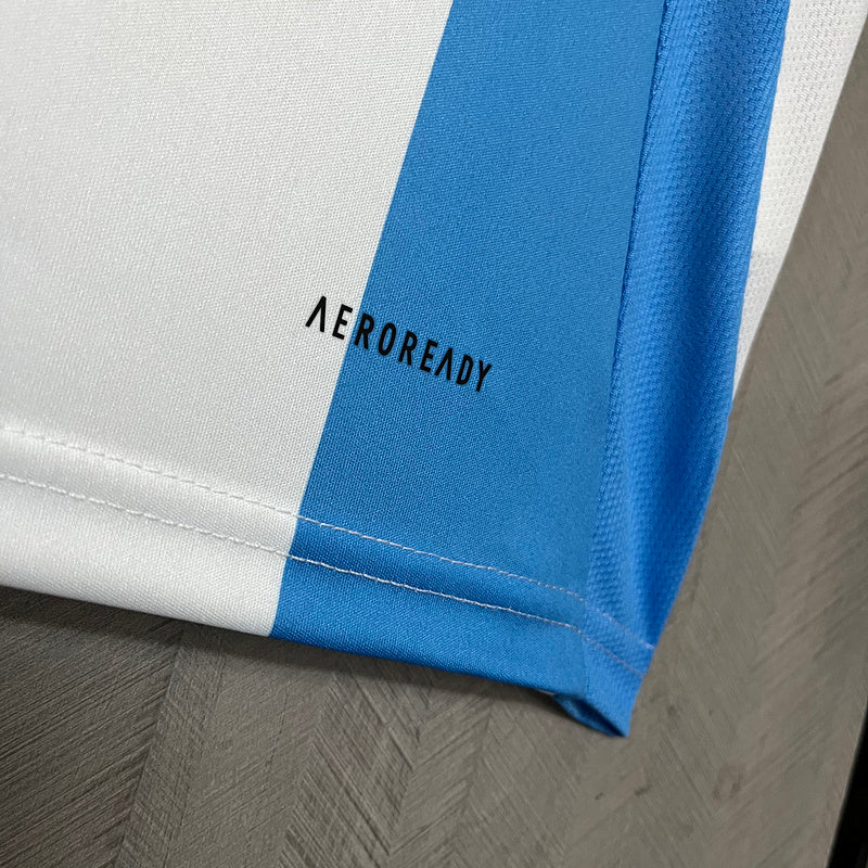 Camisa Seleção Argentina Home 2024/25 + Patch Campeão - Branca e Azul