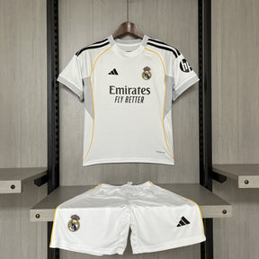 Conjunto Infantil Real Madrid Home 25/26  - Branco