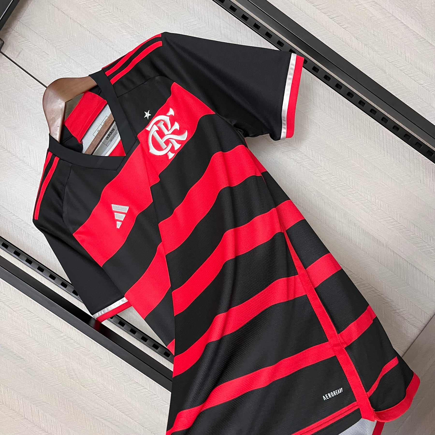 Camisa Flamengo I 24/25 s/n° Torcedor Adidas Masculina - Vermelho+Preto