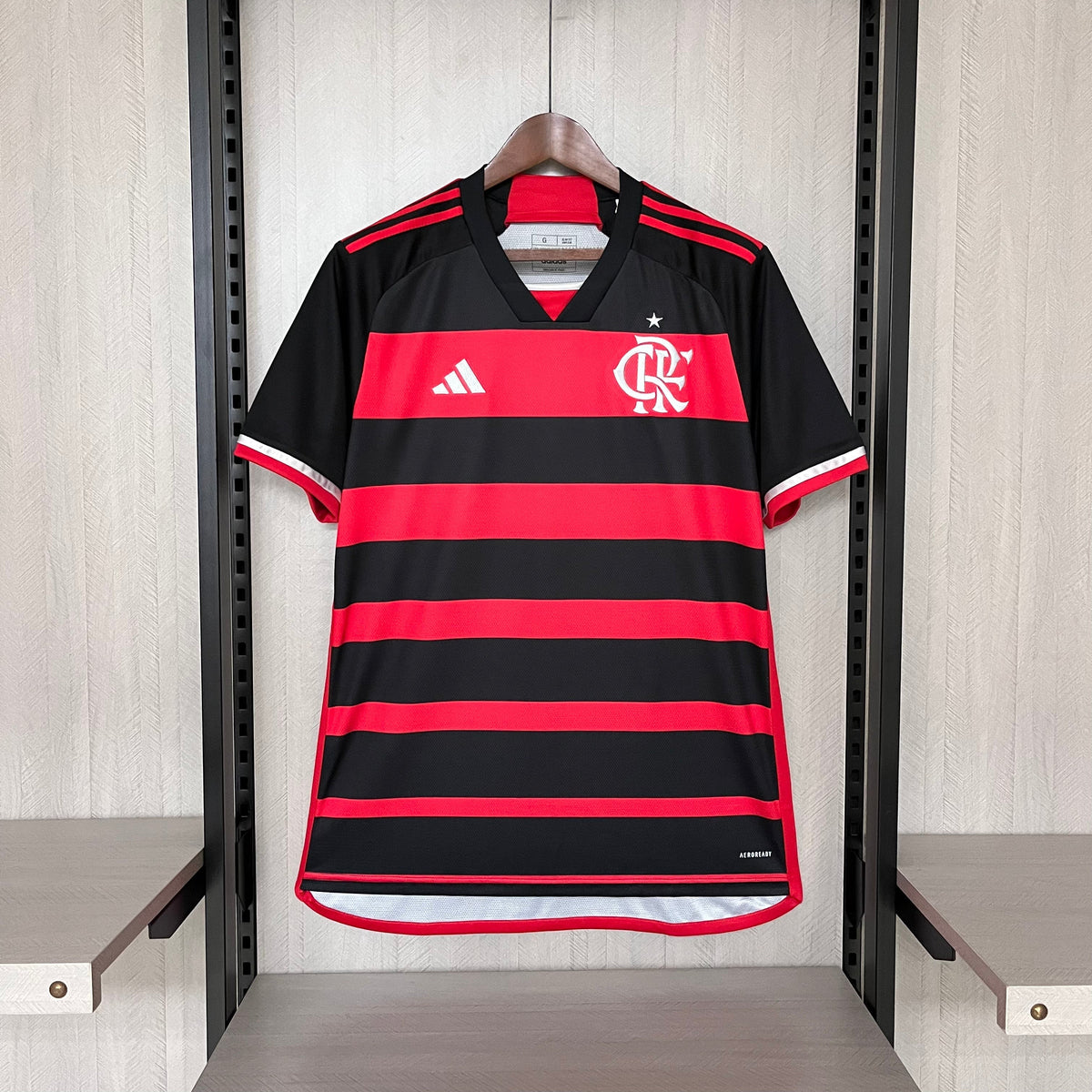 Camisa Flamengo I 24/25 s/n° Torcedor Adidas Masculina - Vermelho+Preto