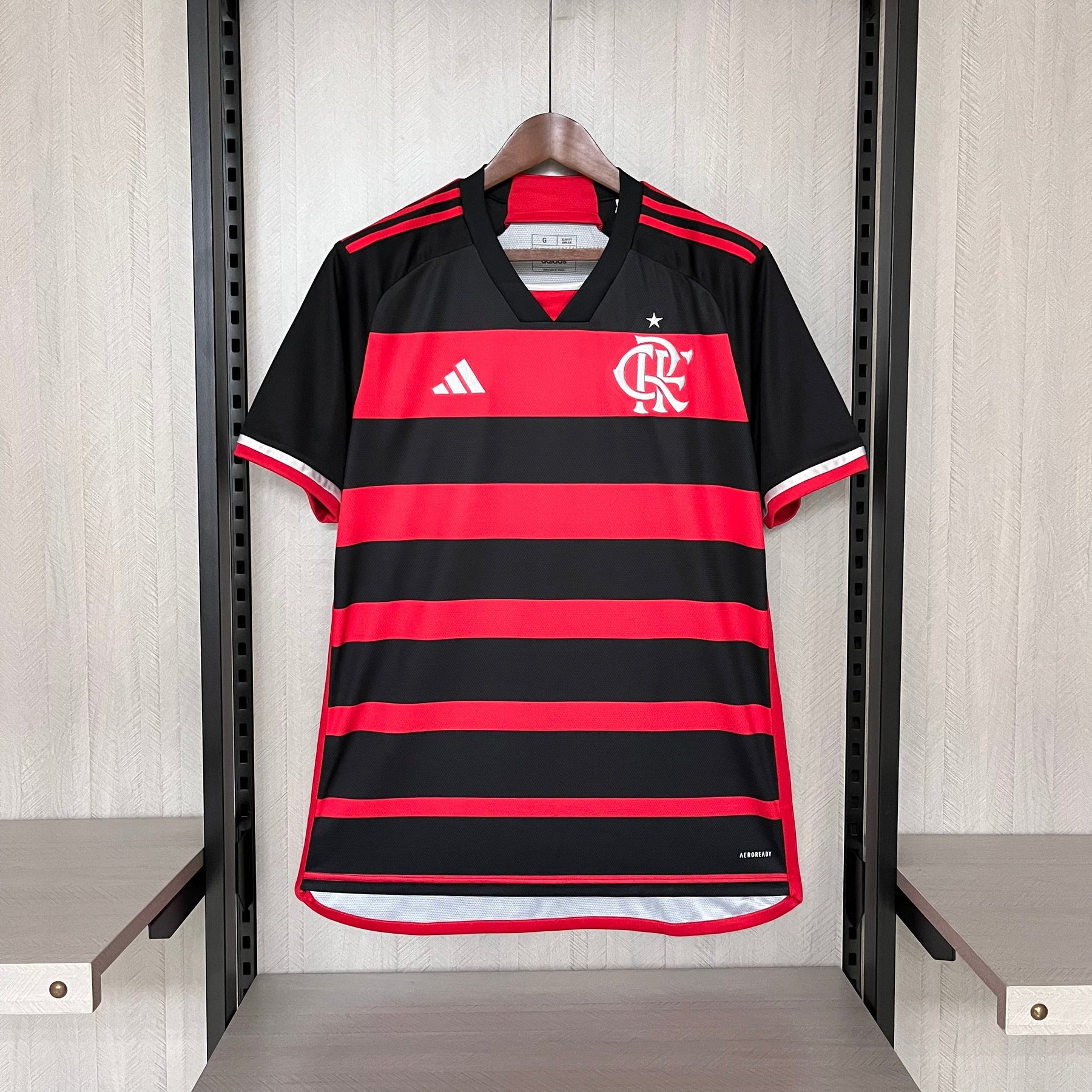Camisa Flamengo I 24/25 s/n° Torcedor Adidas Masculina - Vermelho+Preto