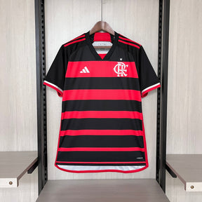 Camisa Flamengo I 24/25 s/n° Torcedor Adidas Masculina - Vermelho+Preto
