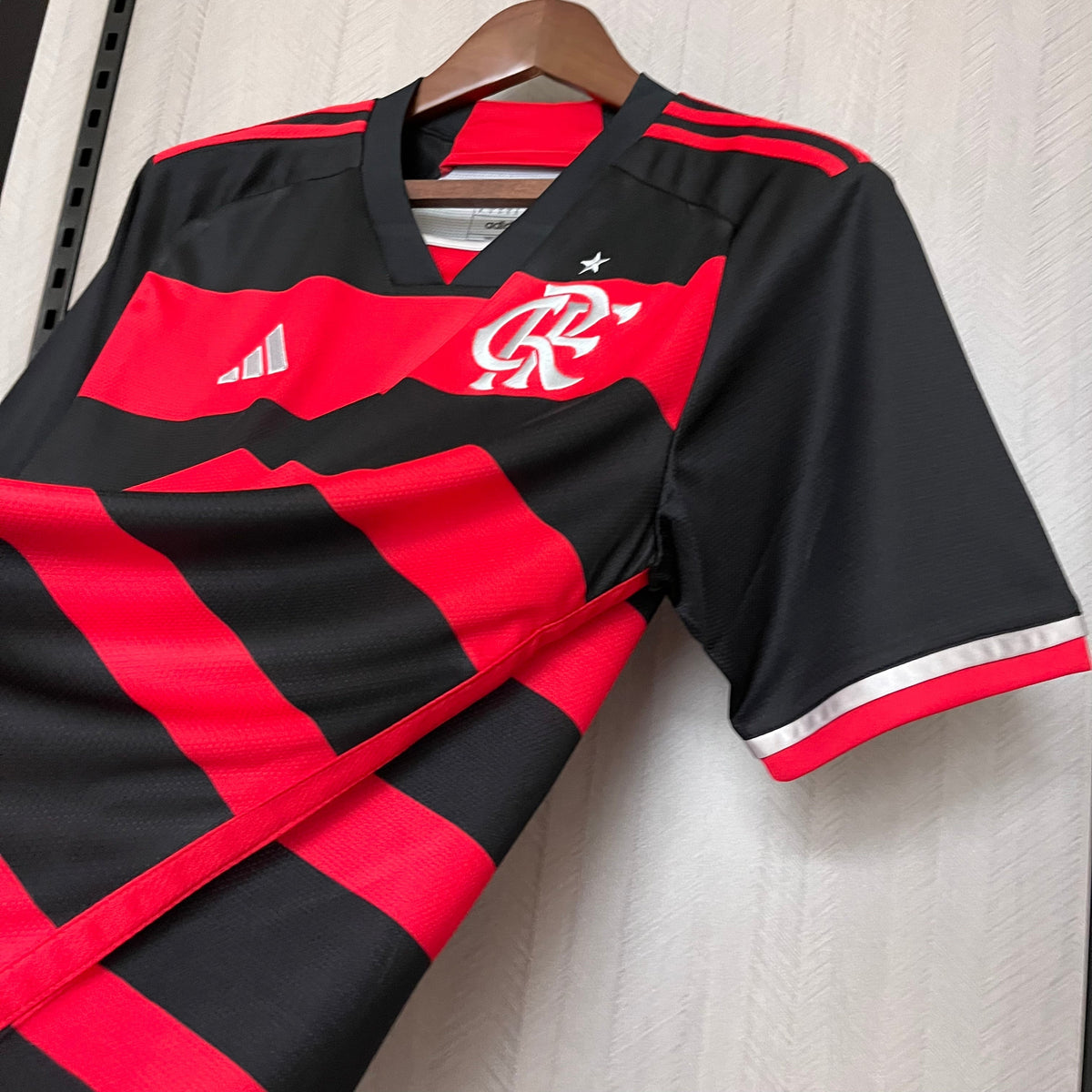 Camisa Flamengo I 24/25 s/n° Torcedor Adidas Masculina - Vermelho+Preto