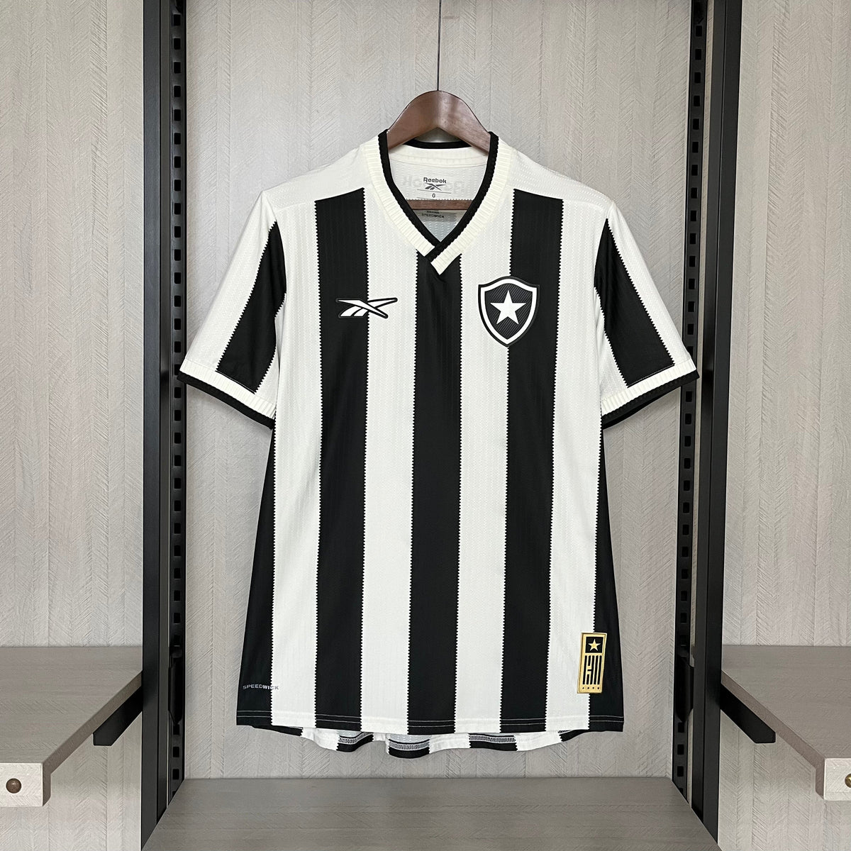 Camisa Reebok Botafogo 24/25 Casa - Preta e Branca  (Patch)