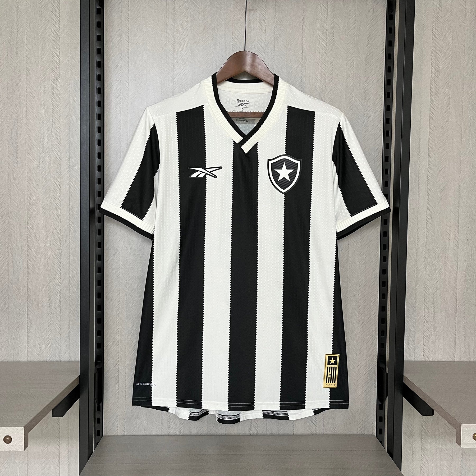 Camisa Reebok Botafogo 24/25 Casa - Preta e Branca  (Patch)