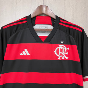 Camisa Flamengo I 24/25 s/n° Torcedor Adidas Masculina - Vermelho+Preto