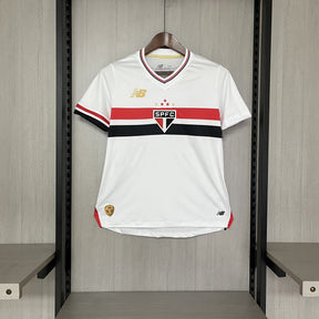 Camisa São Paulo 25/26 Casa New Balance - Branco+Vermelho - (Feminina)