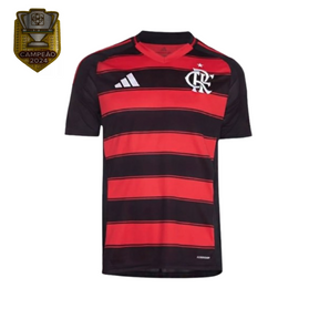 Camisa Adidas Flamengo I 2025  Preta e vermelha (Patch Copa do Brasil)
