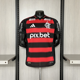 Camisa Flamengo I 2025 Jogador  C/Patrocinio - Vermelho+Preto