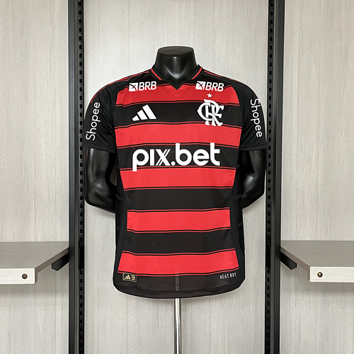 Camisa Flamengo I 2025 Jogador  C/Patrocinio - Vermelho+Preto