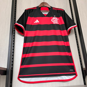 Camisa Flamengo I 24/25 s/n° Torcedor Adidas Masculina - Vermelho+Preto