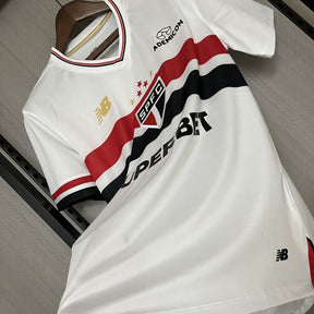Camisa São Paulo 25/26 Casa New Balance Masculina - Branco+Vermelho