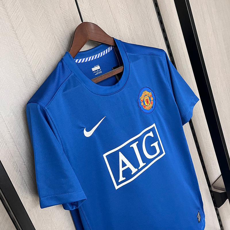 Camisa Retrô Manchester United Nike 2007/08 Masculino Azul