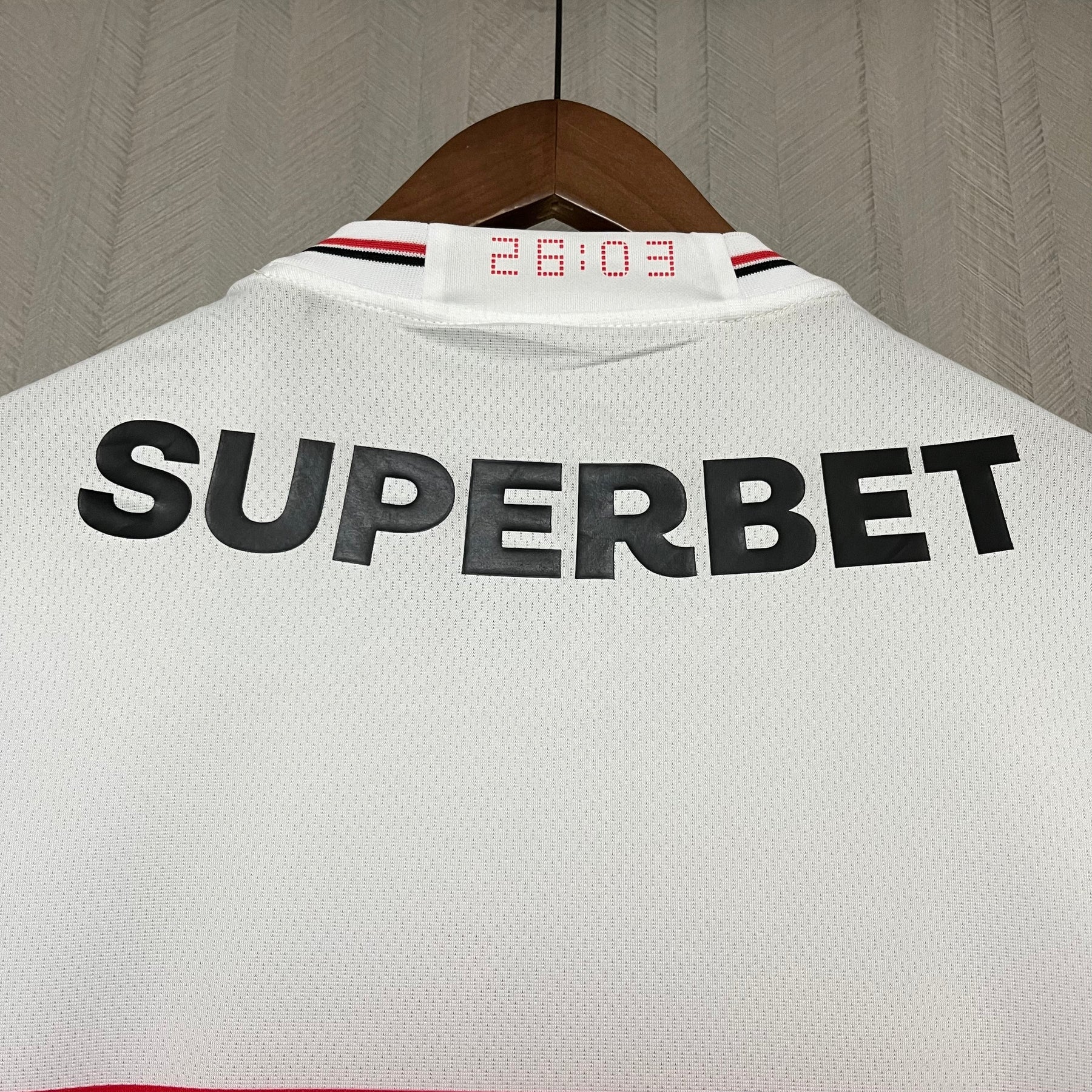 Camisa São Paulo 25/26 Casa New Balance Masculina - Branco+Vermelho