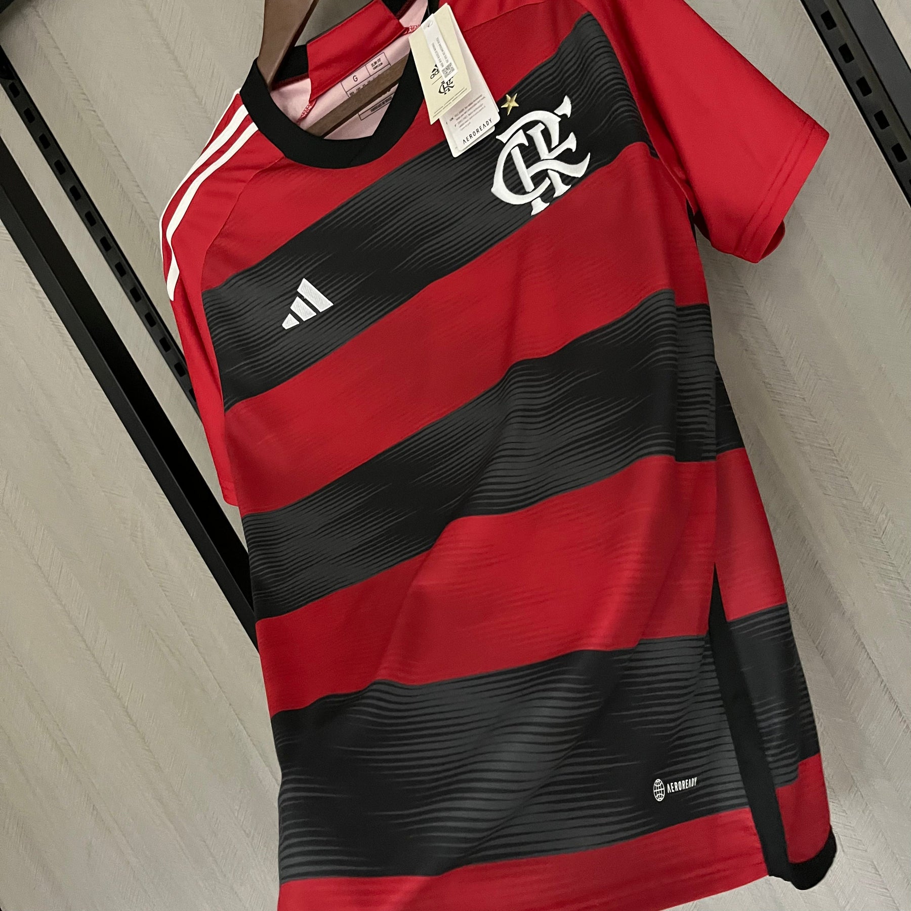 Camisa Flamengo I 23/24 s/n° Torcedor Adidas Masculina - Vermelho+Preto