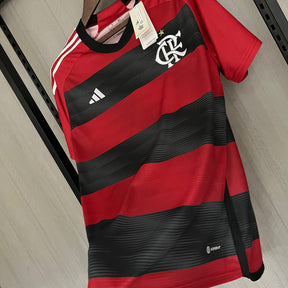 Camisa Flamengo I 23/24 s/n° Torcedor Adidas Masculina - Vermelho+Preto