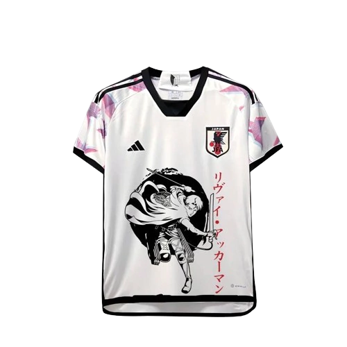 Camisa Japão Anime Attack on titan Levi 24/25 - Torcedor Masculina - Branco com detalhes em Preto