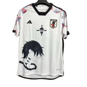 Camisa Japão Anime One Piece Ace 24/25 - Torcedor Masculina - Branco com detalhes em Preto