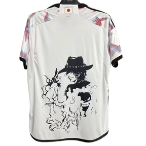 Camisa Japão Anime One Piece Ace 24/25 - Torcedor Masculina - Branco com detalhes em Preto