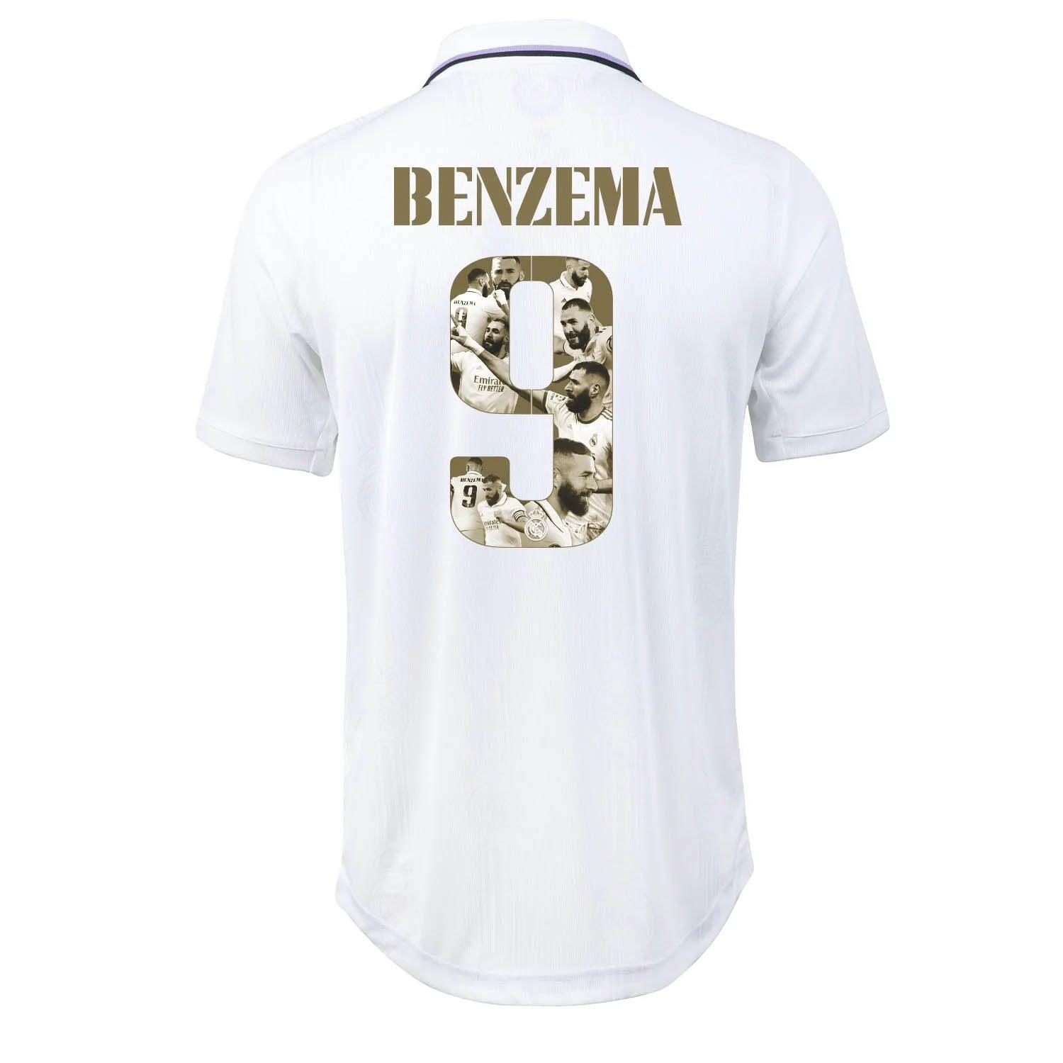 Camisa Real Madrid [Bola de Ouro - BENZEMA #9] 22/23 Adidas - Branco